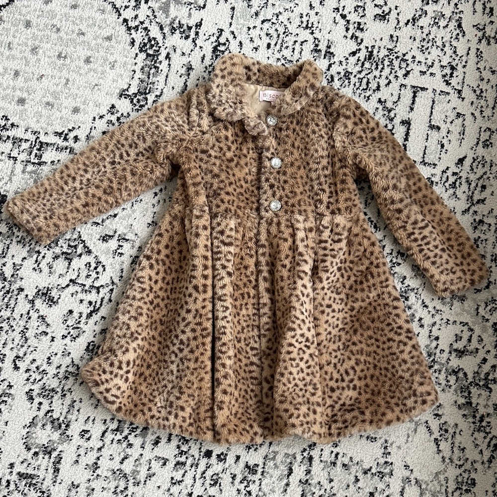 Biscotti Leopard Print Faux Fur peacoat
